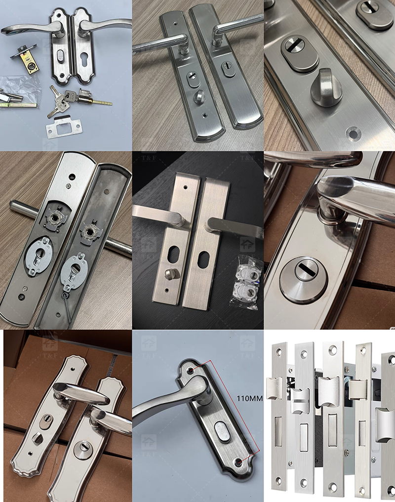 Modern Rustproof SUS304 Stainless Steel Hotel Interior Door Lock Set Silent Mechanism Wooden Lever Lock Multiple Available