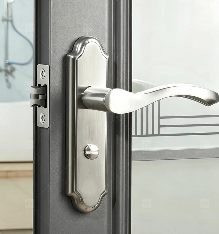 Modern Rustproof SUS304 Stainless Steel Hotel Interior Door Lock Set Silent Mechanism Wooden Lever Lock Multiple Available
