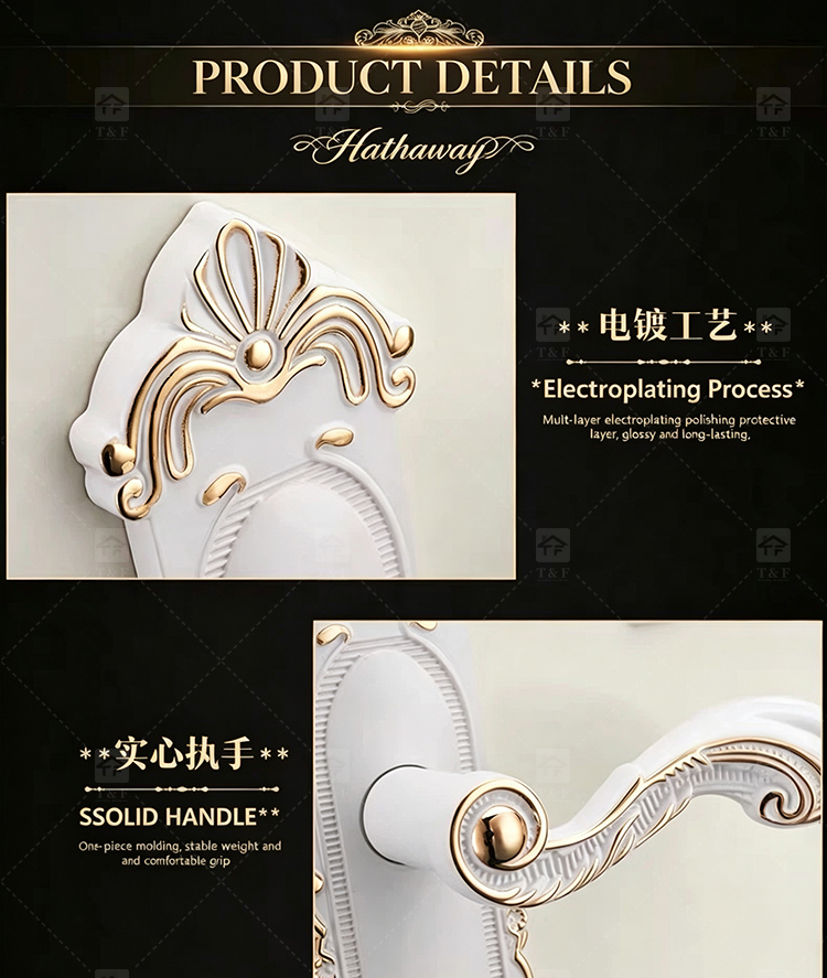 European Modern Interior Door Lock Ivory White Bedroom Door Handle Set Double Single Tongue Mechanism Easy Hotel Apartment