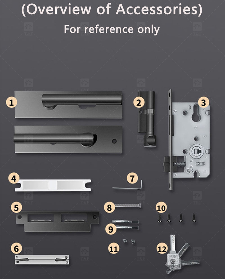 Matte Black Modern Minimalist Villa Door Handle Interior Wood Door Lever Lock Anti-Fingerprint Easy Clean Ambidextrous