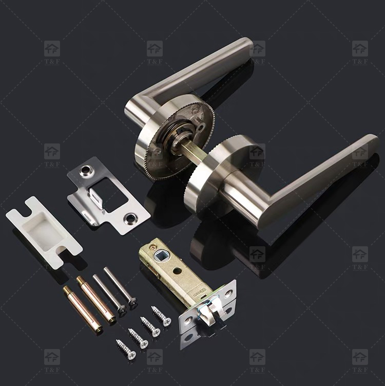 Matte Black Modern Minimalist Villa Door Handle Interior Wood Door Lever Lock Anti-Fingerprint Easy Clean Ambidextrous