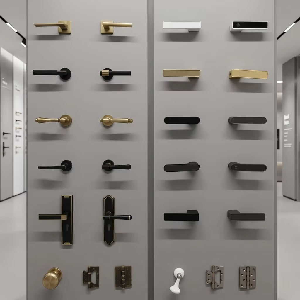 Simple Design Square Rose Interior Split Door Lock Matte Gunmetal Door Lever Handle Set With Key